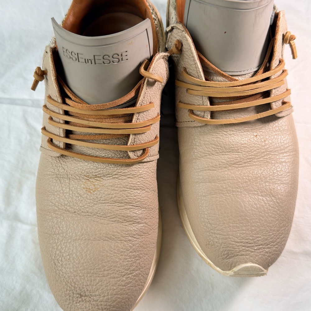 Men's‎ Beige Leather Sneakers
